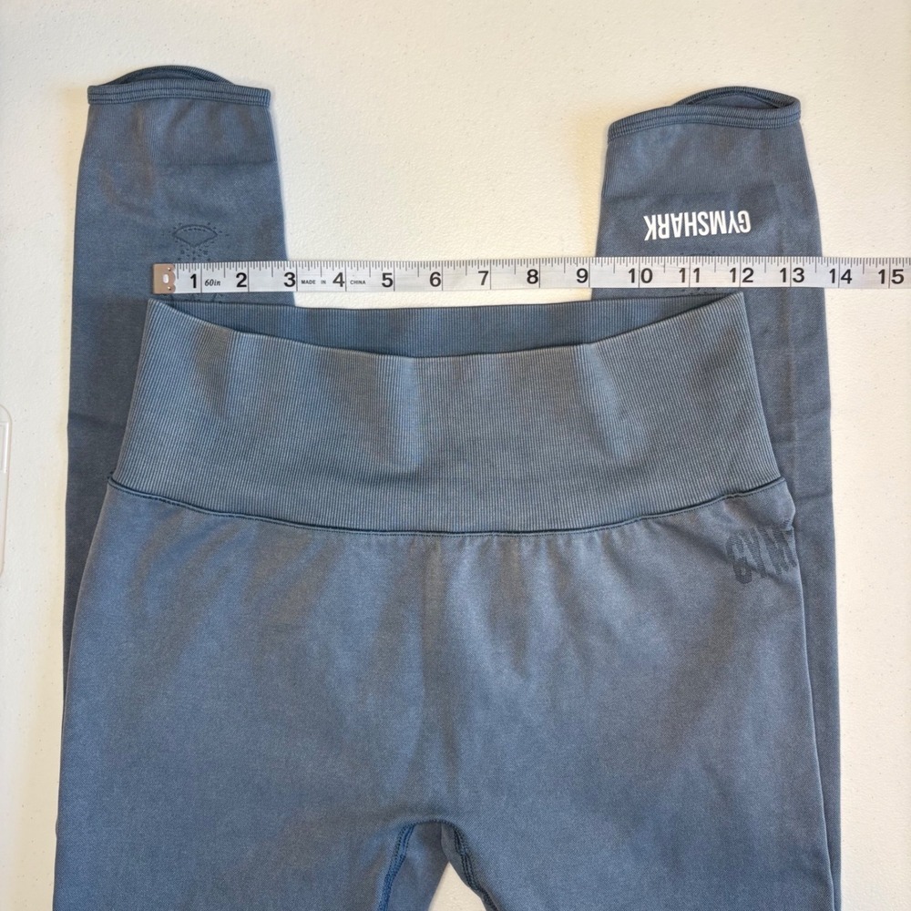 Gymshark Womens Seamless Acid Wash High Waisted Leggings Blue Mandala Graphic - Picture 5 of 5